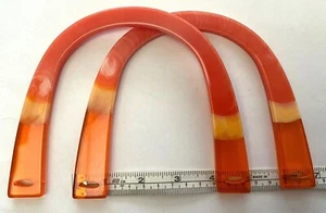 Paar (2) U-förmige Taschengriffe zum Stricken oder Nähen (orange) - Bild 1 von 2