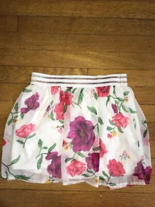 * NWT old navy red purple floral print chiffon skirt size large 10 - 12 girls - Picture 1 of 2