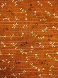 Japonés Tradicional Libélulas Naranja Malva de Doble Cara Lino Tela de Algodón - Imagen 1 de 8