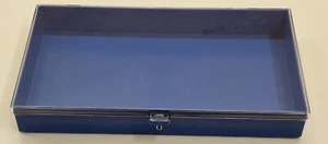Licefa Scharnierbox mit Verschluss, blau mit transparentem Deckel, 29,5x17,5x4,3 - Bild 1 von 7