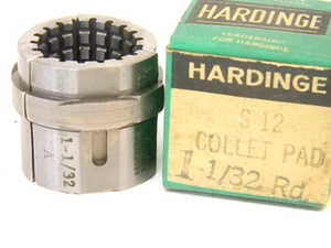NEW SURPLUS HARDINGE USA S12 x 1-1/32" ROUND SERRATED 3pc COLLET PADS S-12 - Picture 1 of 1