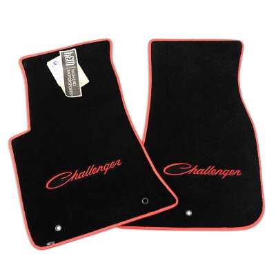 2011-2023 Dodge Challenger Floor Mats Nice 32oz Premium UpGrade Quality Red Trim - Image 1 of 4