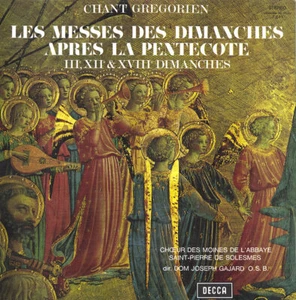 Decca 7511 W/B GREGORIAN CHANT Messes 3 12 & 18 Dimanches apres La SOLESMES NM - Picture 1 of 3