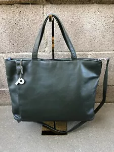 PICARD Crossbody Shoulder Purse Satchel Green Leather Zipper Designer - Picture 1 of 11