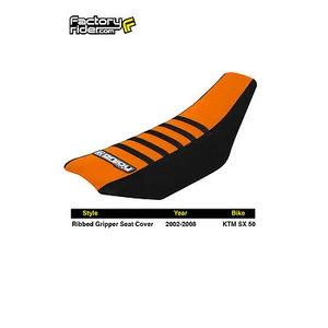 2002-2008 KTM SX 50 Black / Orange / Black SEAT COVER RIBBED  by Enjoy MFG  #86 - Foto 1 di 5