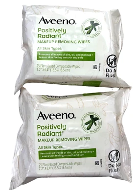 Paños desmaquillantes Aveeno positivamente radiantes 25 ct (paquete de 2) / Foto 1 de 2