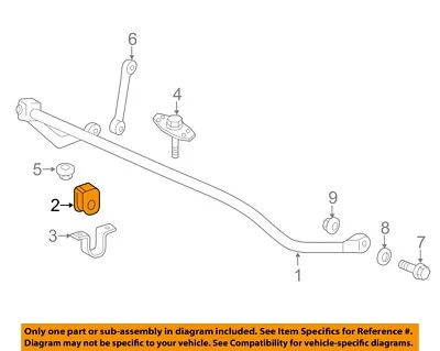 Ford OEM 2017 F-250 Super Duty barra estabilizadora-estabilizadora barra buje HC3Z5484D Foto 1 de 2