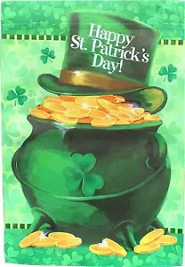 St. Paddy's Day Garden Flag - 12" x 18", Double Sided, Happy St. Patrick's Day - Picture 1 of 4