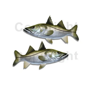 Snook fish Sticker Decal Fishing RV Boat Car Truck Camper Trailer F065 2 Pack - Picture 1 of 1