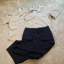 USMC Khaki Shirts Sz Med Classic & Pr. Black slacks ￼Service Uniform Lot Of 3