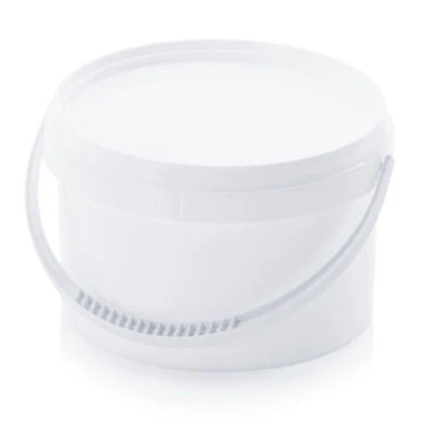 AUER Eimer rund 2,6 Liter mit Deckel, Kunststoffbügel, weiß