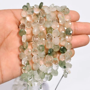 Black Rutile Quartz Gemstone Heart Faceted Beads 7X7X4 mm Strand 2025 Pcs GB746 - Picture 1 of 4