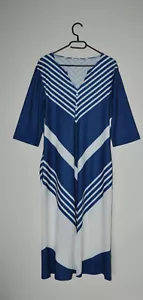 *NEU* Marine Nautic Urlaub A-Linie Maxikleid Sommerkleid blau/weiß, Gr. L 44 46 - Bild 1 von 3