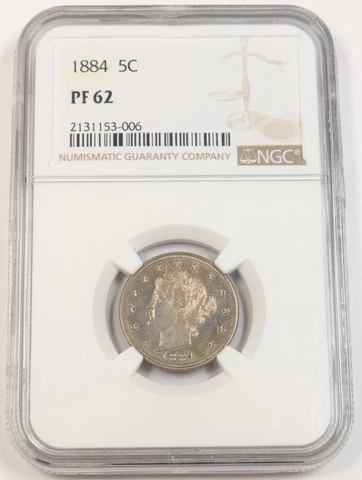 1884 NGC PF62 PROOF | V Nickel Liberty Head - 5c US Coin #41803A Cover