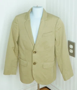 J.Crew Crewcuts Boys Ludlow Suit Jacket Larusmiani Italian Chino Khaki Size 8 - Picture 1 of 5