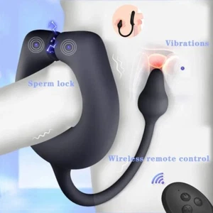 Estirador de pene eléctrico potenciador-bola-escroto-anillo-retraso-eyaculación hombres control remoto - Imagen 1 de 10
