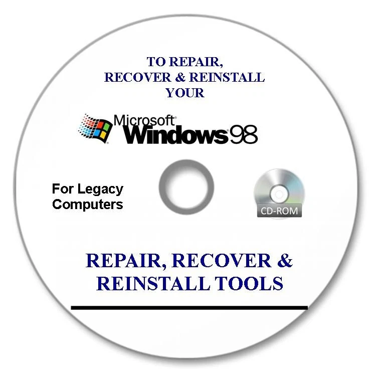 Recovery Windows 98 CD Recover Restore Fix Reinstall Tool Guaranteed - Image 1 of 1