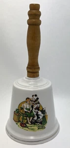 Vintage Glocke Norman Rockwell "The Runaway" Zirkus Clown mit Junge Holzgriff - Bild 1 von 10