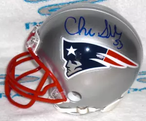 MINI CASCO FIRMADO POR CHRIS SLADE PATRIOTAS DE NUEVA INGLATERRA Virginia J.S.A Autenticado - Imagen 1 de 4