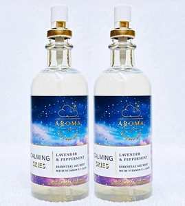2 Bath & Body Works Aroma LAVENDER PEPPERMINT Calming Skies Body Mist 5.3 oz - Picture 1 of 2