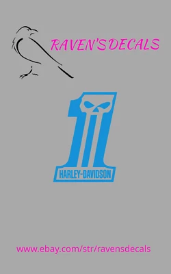 Harley One Calavera Vinilo Calcomanía Adhesiva Road King Glide Triciclo Remolque Camión Foto 1 de 4