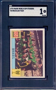1970 Panini PELE GARRINCHA Vava Zagallo 1958 World Cup Champ Team Brazil SGC 1 - Picture 1 of 2