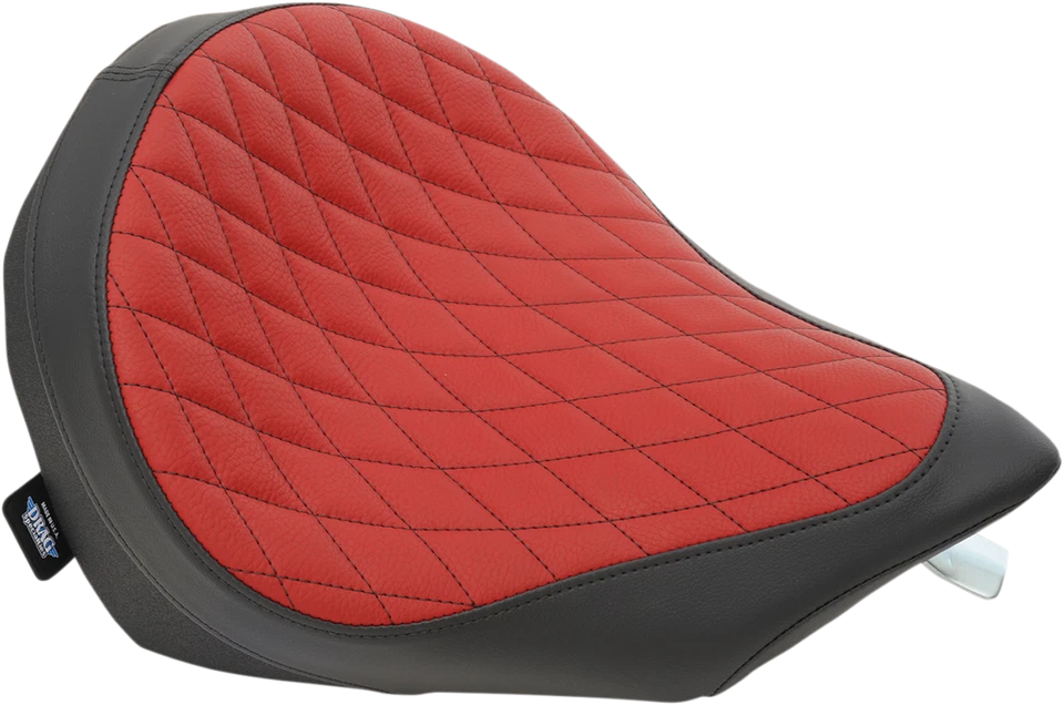 Asiento de piloto individual de bajo perfil con puntada de diamante negro/rojo Drag Specialties 0810-1885 Foto 1 de 1