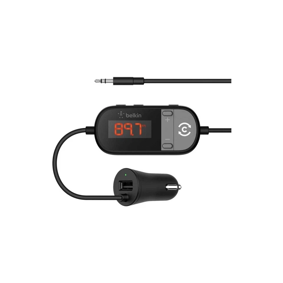 BELKIN TUNECAST IN-CAR FM TRANSMITTER 3.5MM FOR IPHONE 6 6S S9 *RETRN1* F8Z880AU - Image 1 of 4