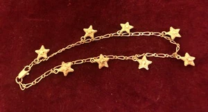Gold Starfish Chain Anklet Bracelet 9.5" long GR8 4 Summer Wear Beach Sea Ocean - Picture 1 of 7