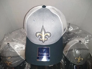 New Orleans Saints Fanatics Saints Logo Men's Snap Black/gray/WH Cap/Hat NWT   - Picture 1 of 10