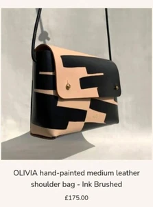 Kles KLÉS OLIVA Bag Ink Brushed Leather Medium Shoulder Bag Hand Painted - Picture 1 of 11