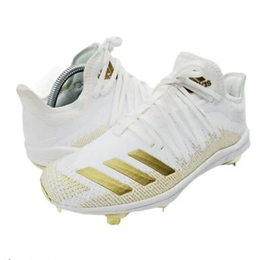 ADIDAS Shoes ADIZERO AFTERBURNER 6 Mens Size 7 White Gold Baseball Cleats DB3434 - Picture 1 of 12
