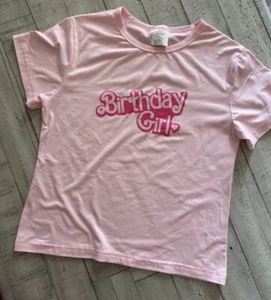 SHEIN PINK BIRTHDAY GIRL SHIRT SZ 10-11y - Picture 1 of 2