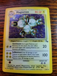 Magneton Pokémon TCG 11/62 Fossil Set Unlimited Holo Rare Light Play - Picture 1 of 5