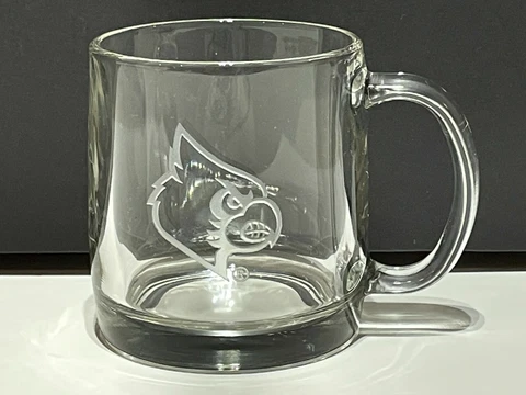 University of Louisville Cardinals Etched Clear Glass Mug Cover