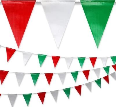 Red & White & Green Pennant Banner Flags | OSHA 500lb & &  Foto 1 de 4