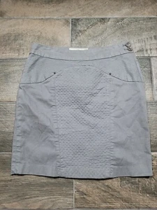 Anthropologie Leifsdottir Womens Gray Jean Straight Skirt Back Flap Slits Size 8 - Picture 1 of 12