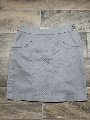 Anthropologie Leifsdottir Mujer Gris Jean Falda Recta Trasera Solapa Aberturas Talla 8 Foto 1 de 4