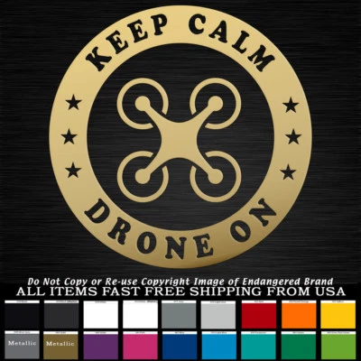 Drone Keep Calm Drone On DJI Yuneec Syma Mavic Truck Calcomanía Adhesiva Foto 1 de 4
