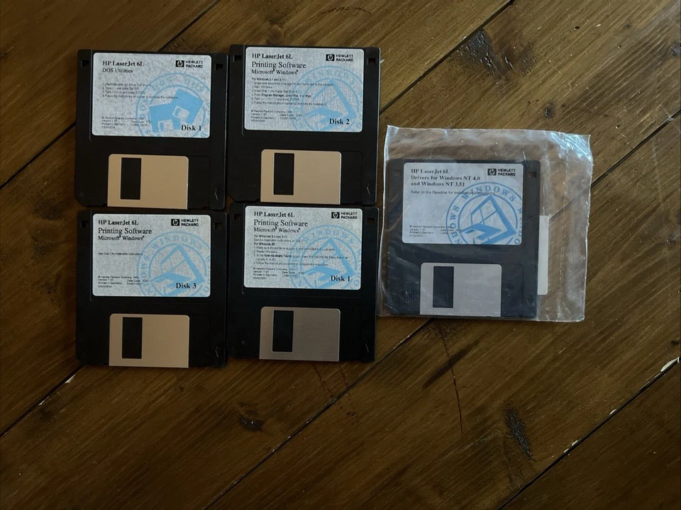 HP LaserJet 6L Printing Software Windows 3.1 & 3.11 (5-Floppy Disks 3.5") - Image 1 of 1
