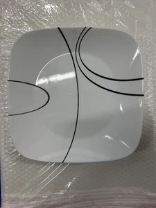 Corelle Square Simple Lines Dinner Plates 10.25" - Picture 1 of 3
