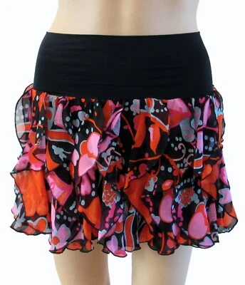 Minifalda Bebe colorida con volantes elástica 100 % seda nueva con etiquetas talla X-pequeña totalmente forrada Foto 1 de 4