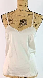 Cabernet Chemise Camisola Correas de Espagueti Blanco Nylon Lencería Talla S/34 - Imagen 1 de 6