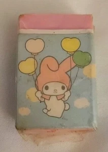 Vintage 1976 Radiergummi Showa Sanrio My Melo Hello Kitty Pink Blau My Melody NEU - Bild 1 von 4