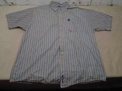 Vintage Shady LTD Eminem Button Up Shirt Mens Blue Short Sleeve Striped Large - Image 1 of 4