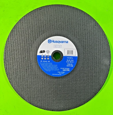 NEW Husqvarna Blue EHS Blade 542751496 14" x 1/8" x 1" Metal Cutting Wheel - Image 1 of 4