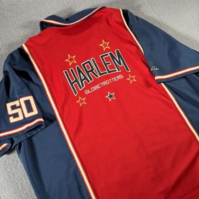 Chaqueta de calentamiento Harlem Globe Trotters GOOSE 50 platino fubu talla adulto 6X * Foto 1 de 4
