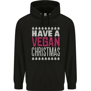 Have a Vegan Christmas Funny Xmas Vegetarian Childrens Kids Hoodie - Picture 1 of 3