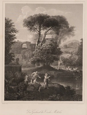 Nach POUSSIN (*1594), Grabmal der Cäcilie Metella, Sst. Realismus Landschaft - Bild 1 von 4