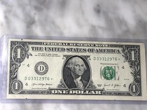 ”$1 Star Note 2021 | Serial D03312976 | 500% Rare Error | Misaligned Print” - Bild 1 von 8